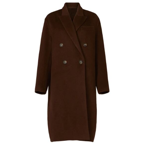 Vince Brown Wool Oversized Double Breasted Coat S - Picture 1 of 8